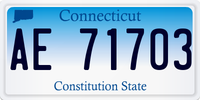 CT license plate AE71703