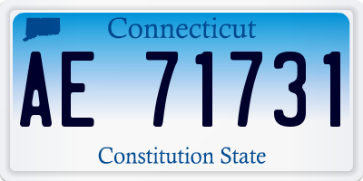 CT license plate AE71731