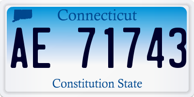 CT license plate AE71743