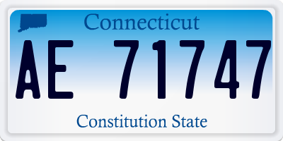 CT license plate AE71747
