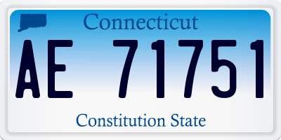 CT license plate AE71751