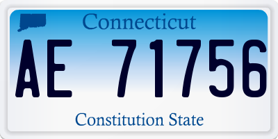 CT license plate AE71756