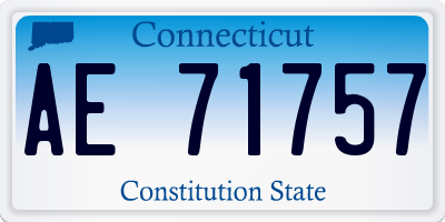 CT license plate AE71757