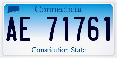 CT license plate AE71761