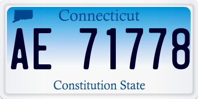 CT license plate AE71778