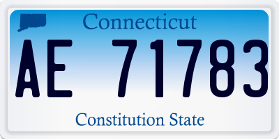 CT license plate AE71783