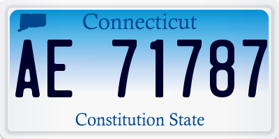 CT license plate AE71787