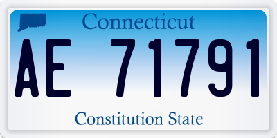 CT license plate AE71791