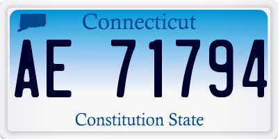 CT license plate AE71794