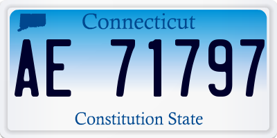 CT license plate AE71797