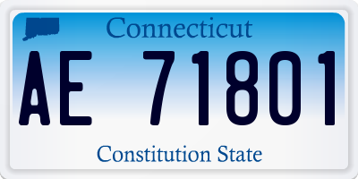 CT license plate AE71801