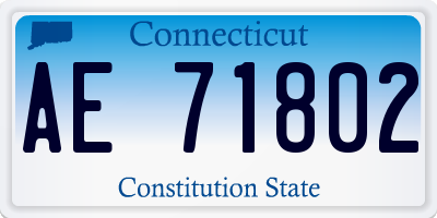 CT license plate AE71802
