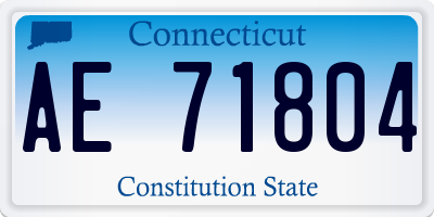 CT license plate AE71804
