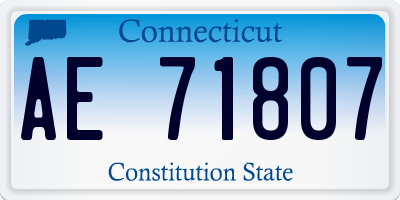 CT license plate AE71807