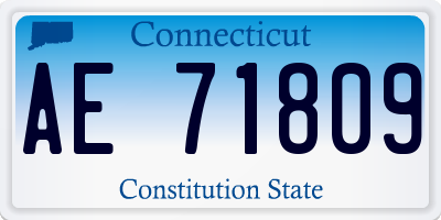 CT license plate AE71809