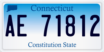 CT license plate AE71812