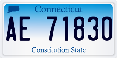 CT license plate AE71830