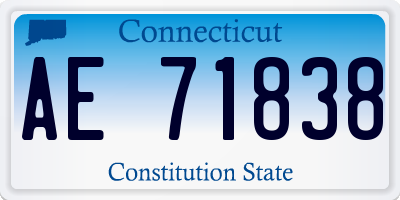 CT license plate AE71838