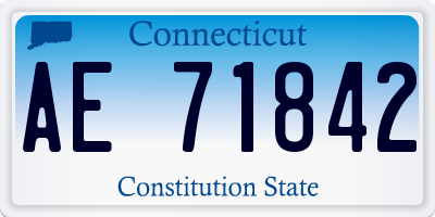 CT license plate AE71842