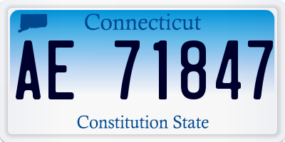 CT license plate AE71847