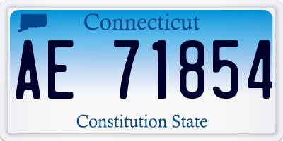 CT license plate AE71854