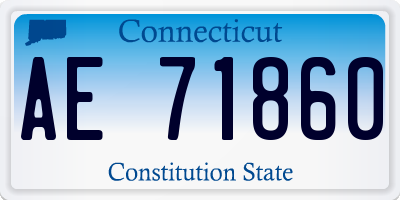 CT license plate AE71860