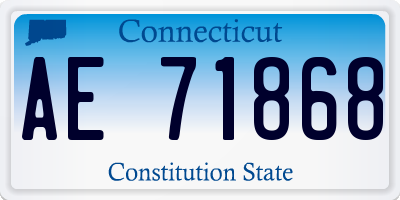 CT license plate AE71868