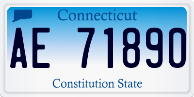 CT license plate AE71890