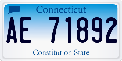 CT license plate AE71892
