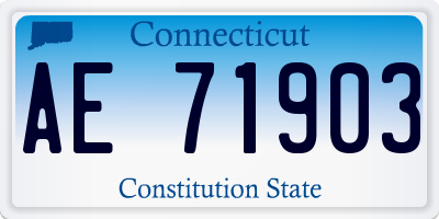 CT license plate AE71903
