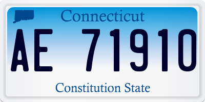 CT license plate AE71910