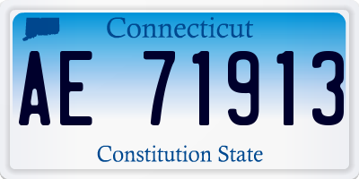 CT license plate AE71913