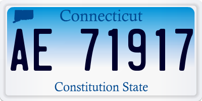 CT license plate AE71917