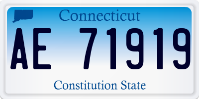 CT license plate AE71919