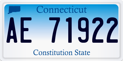 CT license plate AE71922