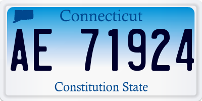 CT license plate AE71924