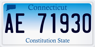 CT license plate AE71930