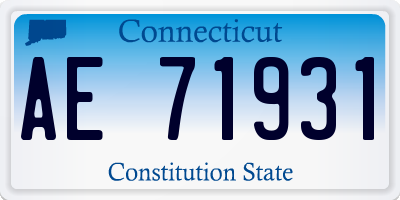 CT license plate AE71931
