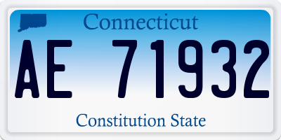 CT license plate AE71932