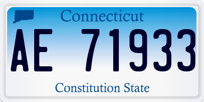 CT license plate AE71933