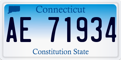 CT license plate AE71934
