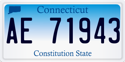 CT license plate AE71943