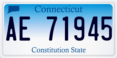 CT license plate AE71945