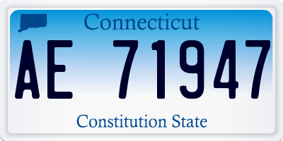 CT license plate AE71947