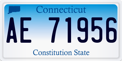 CT license plate AE71956