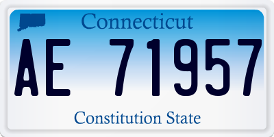 CT license plate AE71957