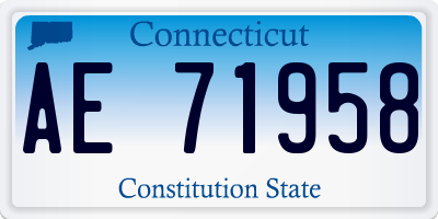 CT license plate AE71958