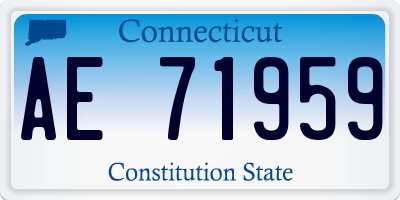 CT license plate AE71959