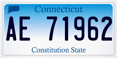 CT license plate AE71962