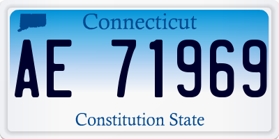 CT license plate AE71969